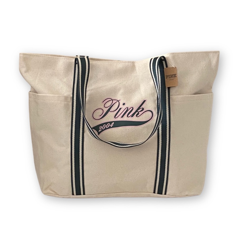 Victoria's Secret PINK Limited Edition Pink 2004 Varsity Canvas Tote Bag